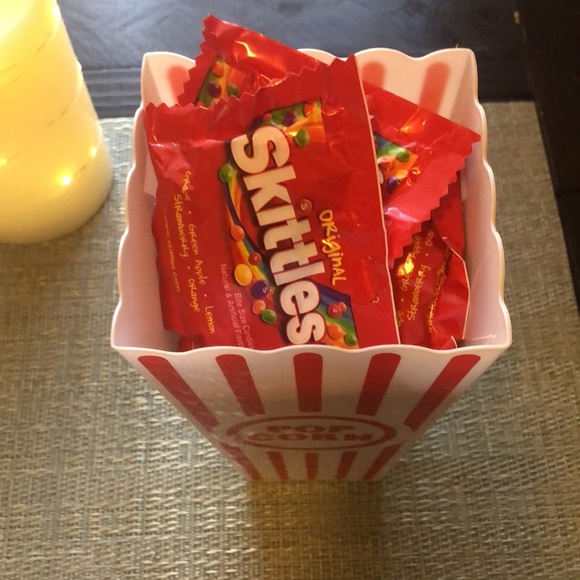 Other | Set Of 3 Popcorn Cups 1 Mini Packs Of Skittles Included | Poshmark
